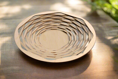 Medinis krepšelis daržovėms, vaisiams, saldumynams. Beržo fanera, pjovimas lazeriu.