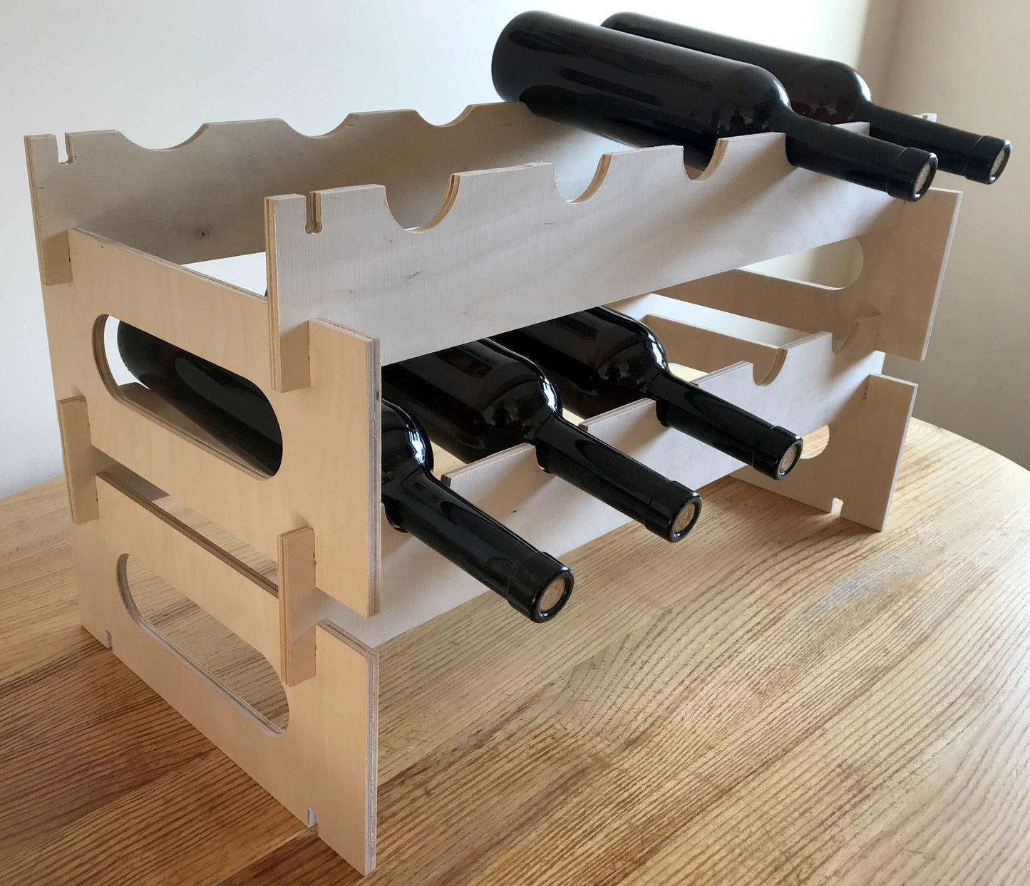 Modulinė, greito surinkimo vyno lentyna 19 cm. x 30 cm x 60 cm. (12 ir daugiau butelių).