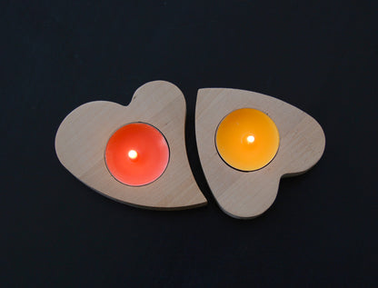 Arbatinės žvakidės - Širdutė (komplektas - 2vnt.)