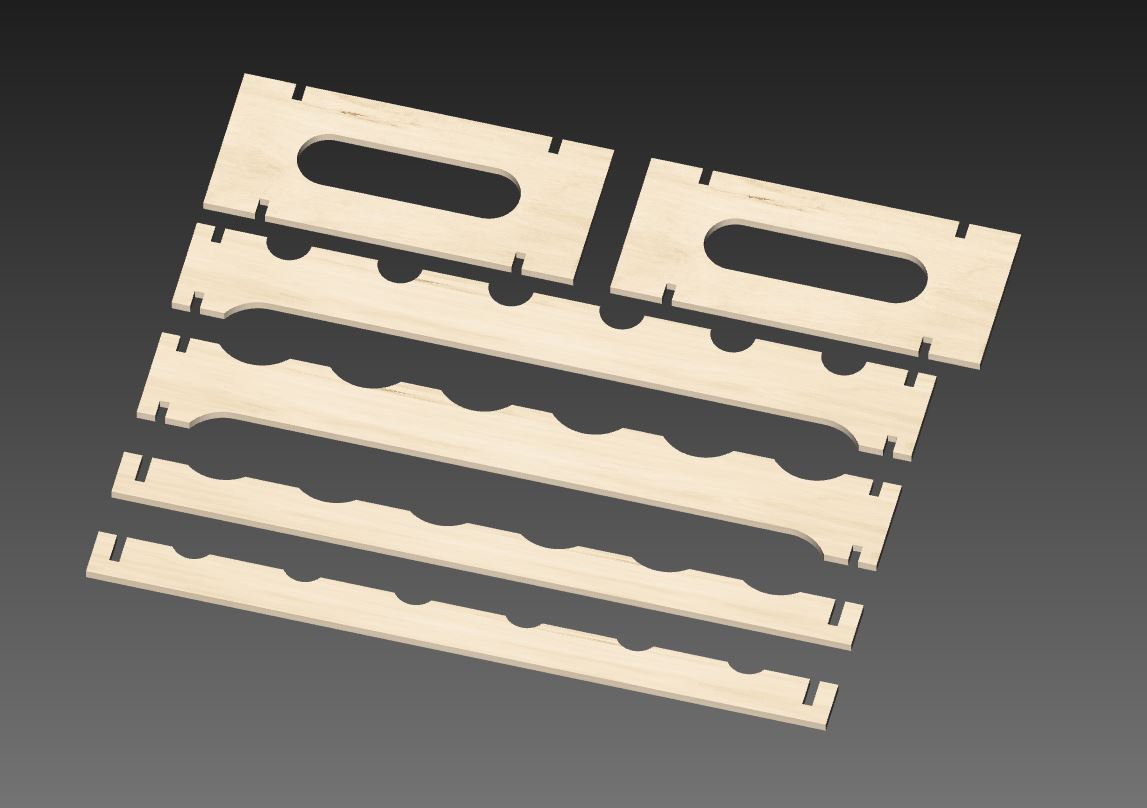 Modulinė, greito surinkimo vyno lentyna 19 cm. x 30 cm x 60 cm. (12 ir daugiau butelių).