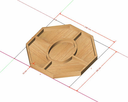 Cookies Candy Snacks Plate. Trays Nuts Wood Plates Round Serving. Trays Food Container. Digital files for CNC and 3D printing