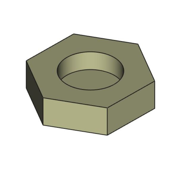 Šešiakampė žvakidė - brėžinys (FCstd, dxf,svg,stl,pdf)
